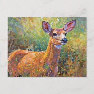 Whitetail Deer Mosaic Postcard