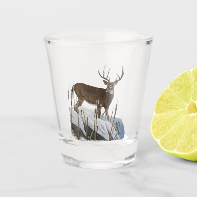 Whitetail Deer Shot Glass (Front)