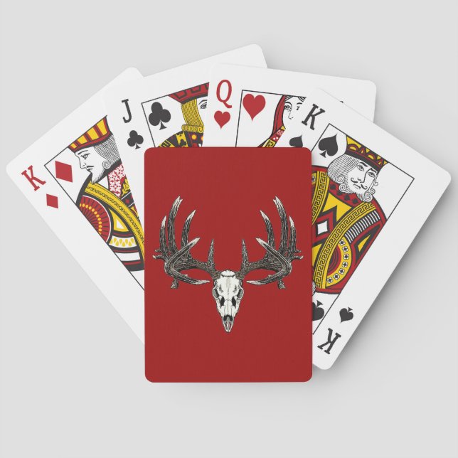 Whitetail deer skull 5 playing cards (Back)