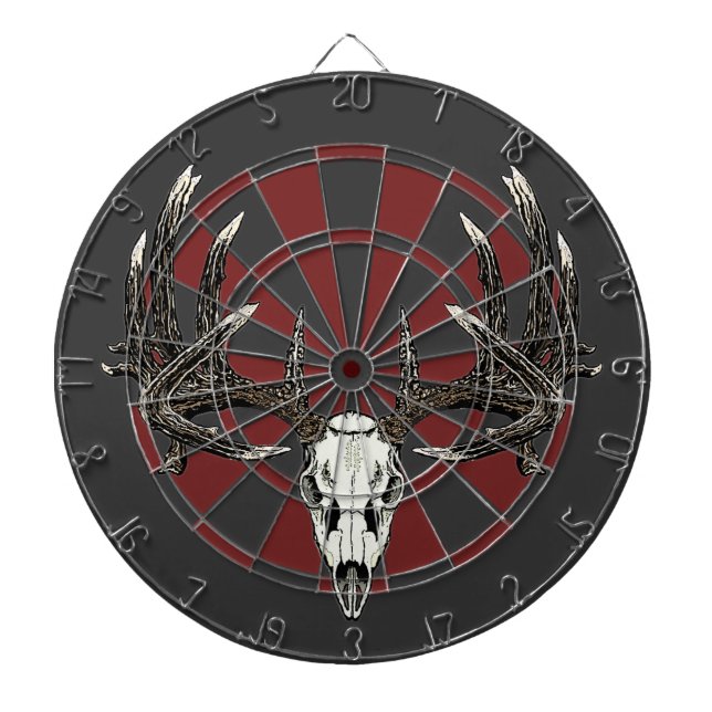 Whitetail deer skull vintage dartboard (Front)