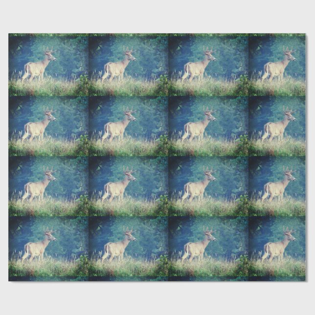 Whitetail Deer Summer Wrapping Paper (Flat)