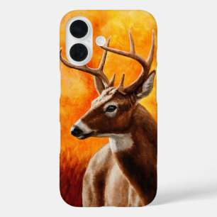Whitetail Deer Trophy Buck Head iPhone 16 Case