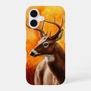 Whitetail Deer Trophy Buck Head iPhone 16 Case