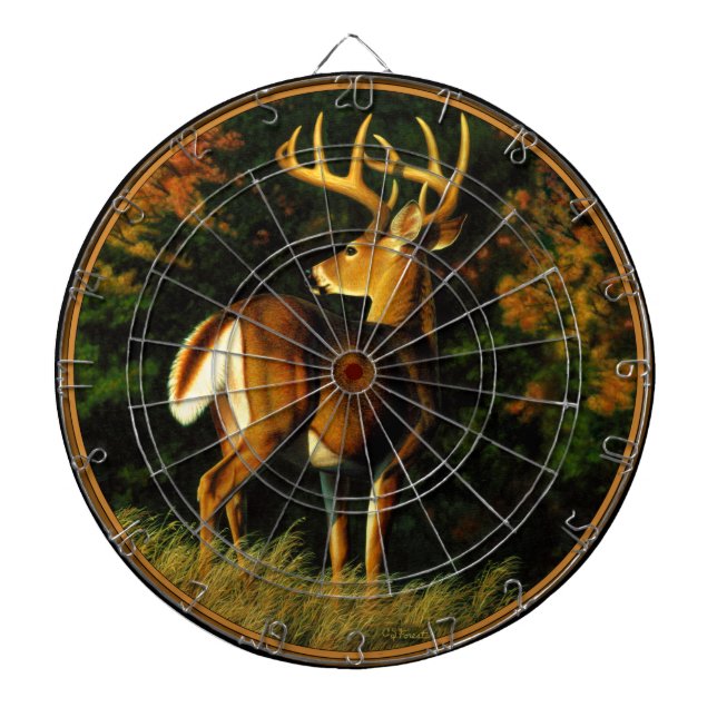Whitetail Deer Trophy Buck Hunting Dartboard (Front)