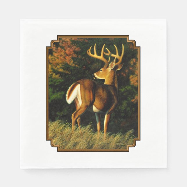 Whitetail Deer Trophy Buck Hunting Napkin (Front)