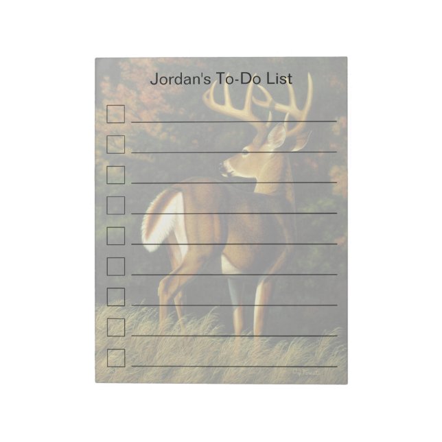 Whitetail Deer Trophy Buck Hunting Notepad (Rotated)