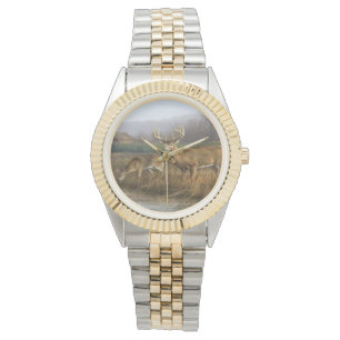 Whitetailed deer 2 toned wristwatch