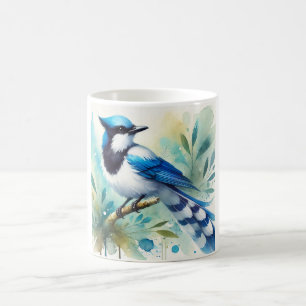 Whitethroated MagpieJay 120924AREF132 - Watercolor Coffee Mug