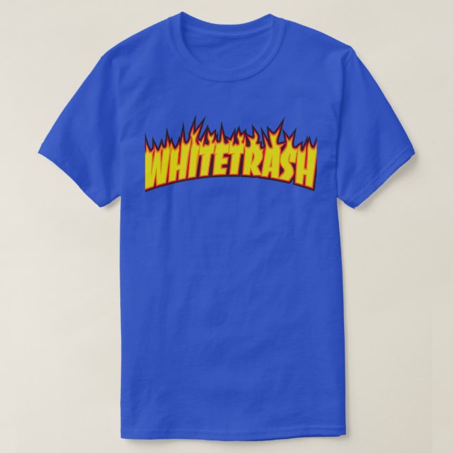 Whitetrash Skateboarding humour amp Thrasher funny T-Shirt (Design Front)
