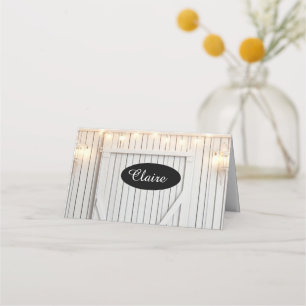 Whitewash Farmhouse Lights Table Place Card
