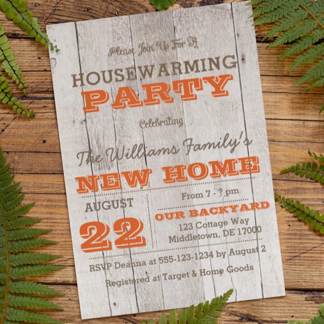 Whitewash Orange Housewarming Invitation (Creator Uploaded)