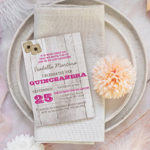 Whitewash Plum Quinceañera Invitation