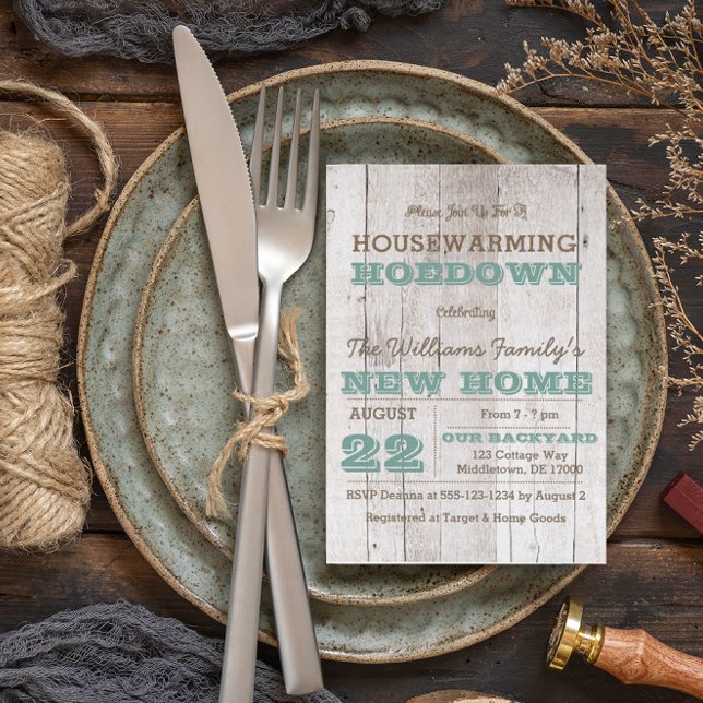 Whitewash Teal Housewarming Invitation (Creator Uploaded)