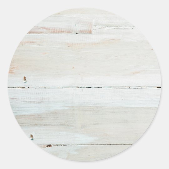 Whitewashed Barn Wood White Woodgrain Classic Round Sticker