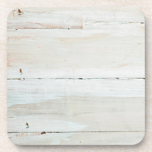 Whitewashed Barn Wood White Woodgrain Coaster