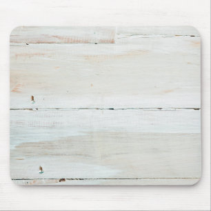 Whitewashed Barn Wood White Woodgrain Mouse Pad