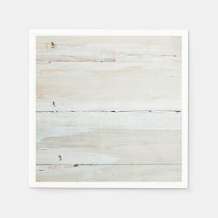Whitewashed Barn Wood White Woodgrain Napkin