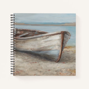 Whitewashed Boat on the Shore Notebook
