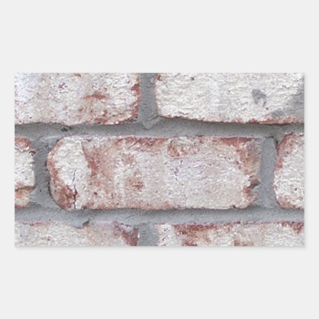 Whitewashed Brick Wall Rectangular Sticker (Front)