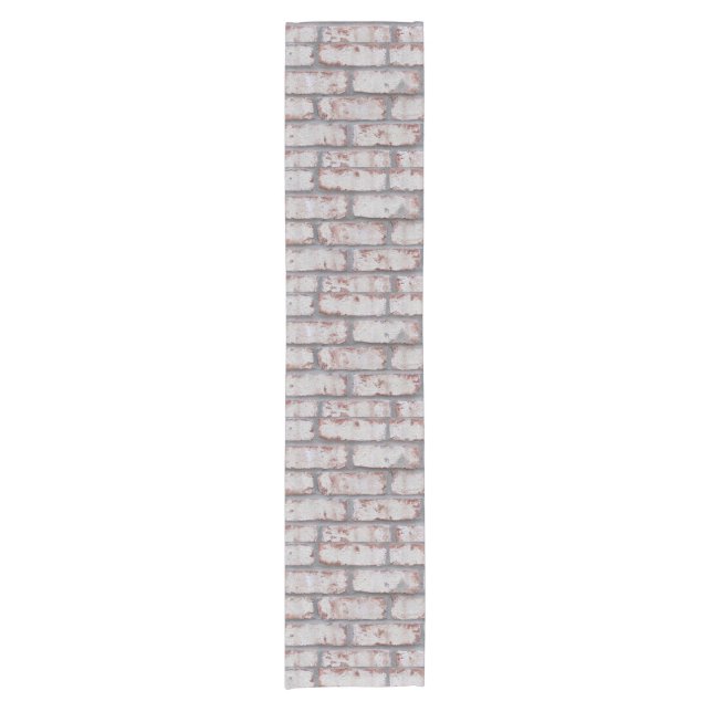 Whitewashed Brick Wall Short Table Runner (Front)