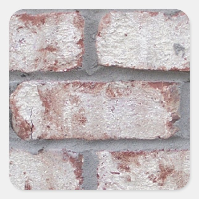 Whitewashed Brick Wall Square Sticker (Front)