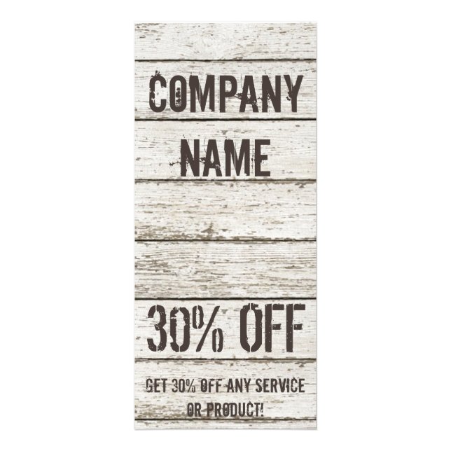 Whitewashed Wood Carpentry handyman construction Rack Card (Front)