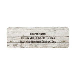Whitewashed Wood Carpentry handyman construction Return Address Label