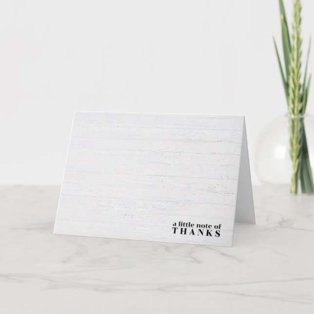 Whitewashed Wood Thank You Card (Front)