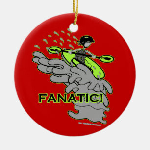 Whitewater Fanatic! Ceramic Ornament