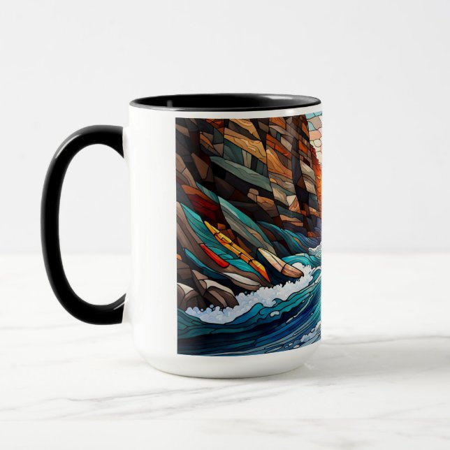Whitewater kayaking in canyon mug (Left)