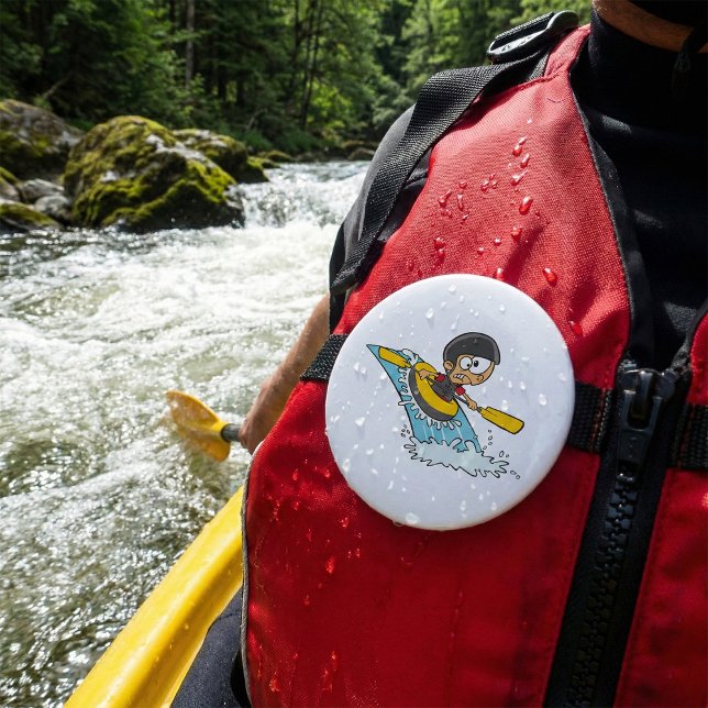 Whitewater Rafting Adventure with Scared Boy  7.5 Cm Round Badge (Creator Uploaded)