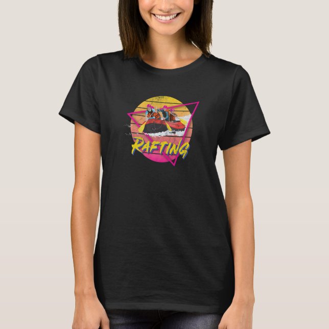Whitewater Rafting Retro 80s 90s River Rat Water S T-Shirt (Front)