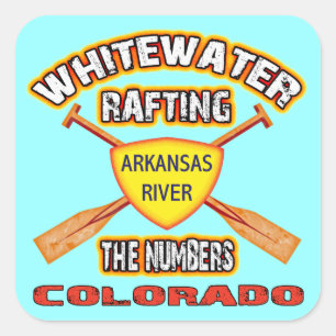 Whitewater Rafting The Numbers Square Sticker