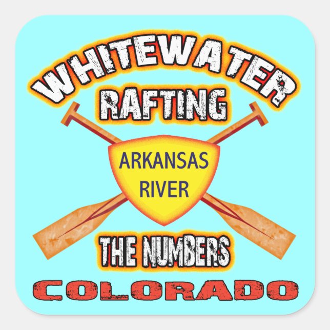 Whitewater Rafting The Numbers Square Sticker (Front)