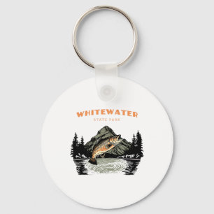 Whitewater State Park Retro Vintage Fishing Key Ring