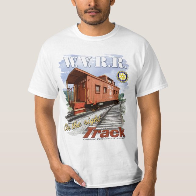 Whitewater Valley Railroad caboose t-shirt (Front)