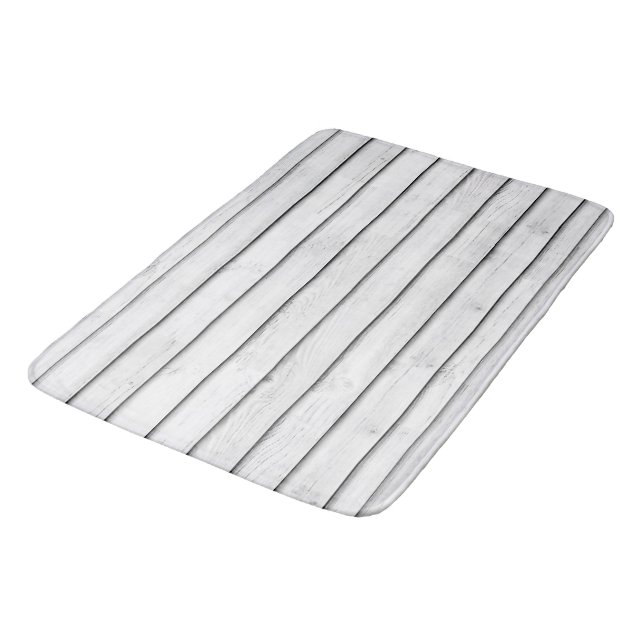 WhiteWoodSlats | Wrapping Papper Seamless | Stripe Bath Mat (Angled)