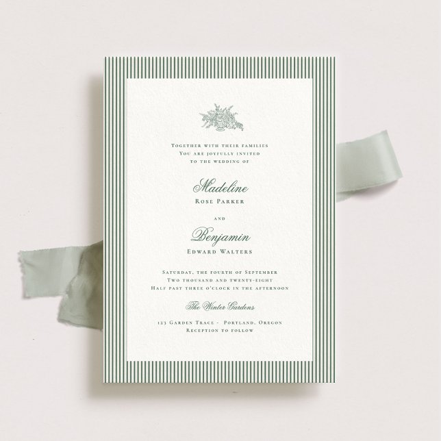 Whitford Hunter Green Wedding Invitation  (Creator Uploaded)