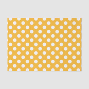 Whitle polka dots on yellow tissue paper