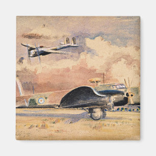 Whitley Bombers Sunning, artwork by Paul Nash Magnet