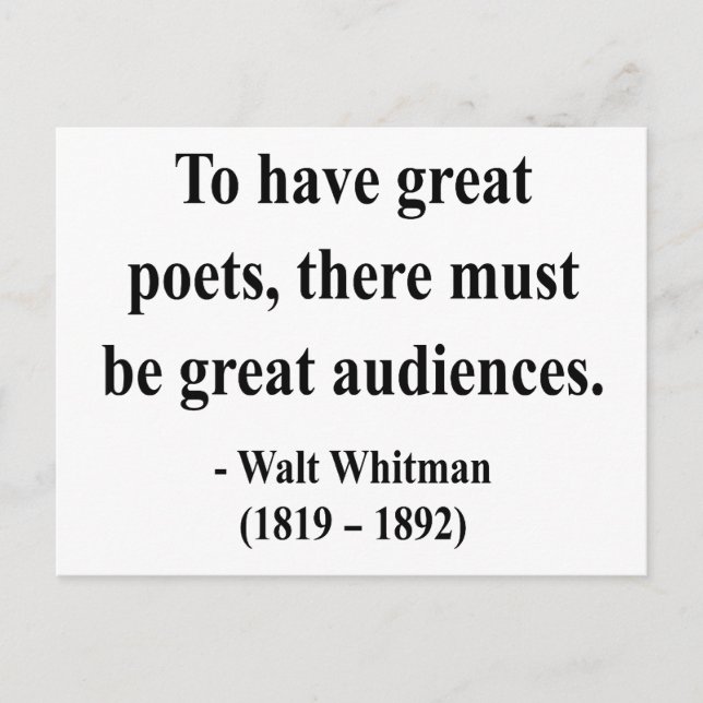 Whitman Quote 12a Postcard (Front)