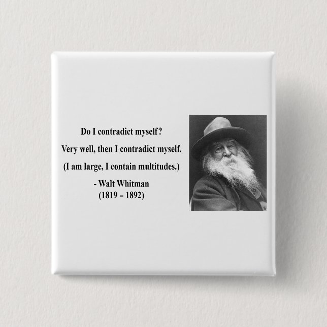 Whitman Quote 6b 15 Cm Square Badge (Front)