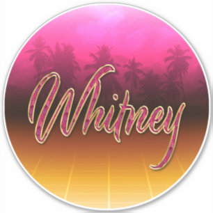 Whitney First Name Golden pink Sticker