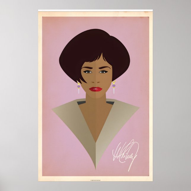 Whitney Houston, Minimalist Icon Print Design (Front)