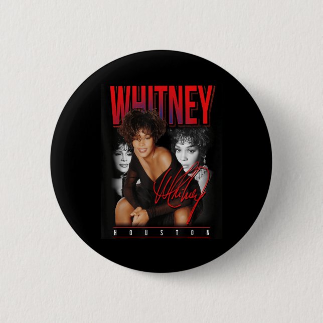 Whitney Houston Retro Photo Collage  6 Cm Round Badge (Front)