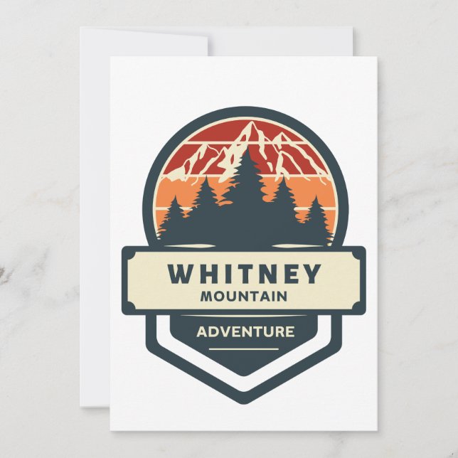 Whitney mountain peak climbing and hiking holiday card (Front)