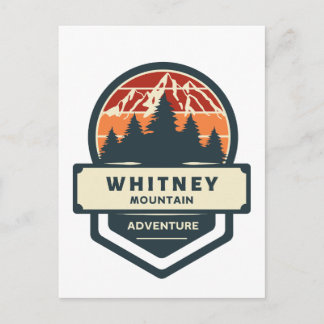 Whitney mountain peak climbing and hiking holiday postcard