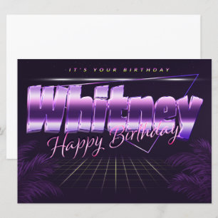 Whitney Name Vorname lila retro Karte Geburtstag Card
