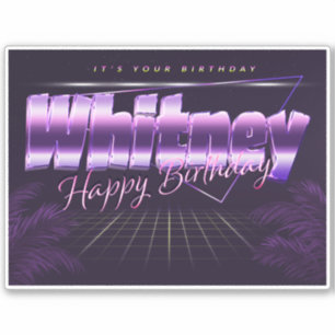 Whitney Name Vorname lila retro Sticker Geburtstag