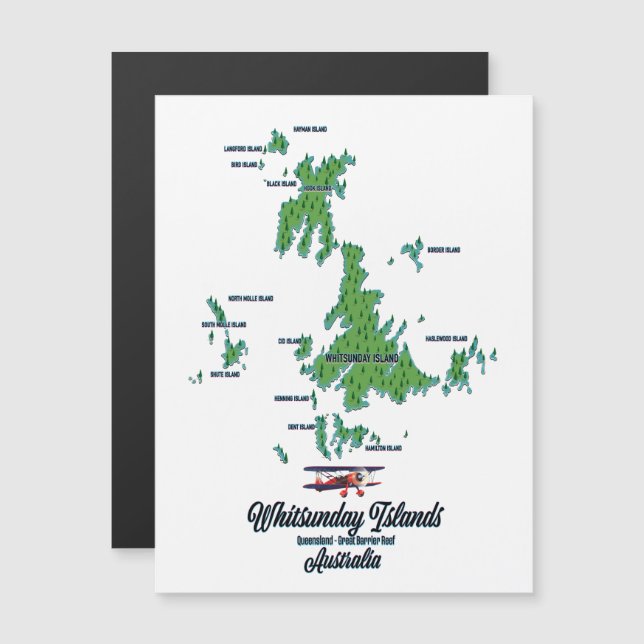 Whitsunday Islands Australia map poster (Front/Back)